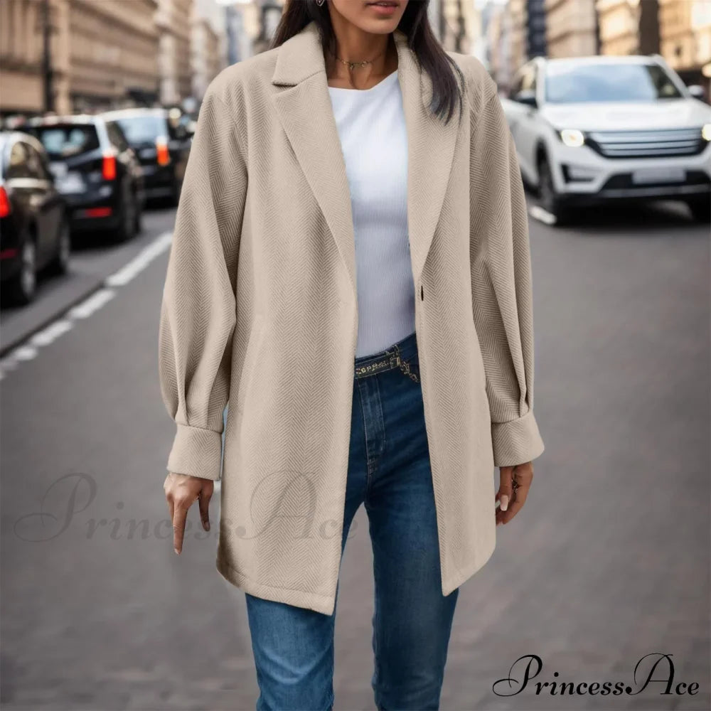 Button Down Fashion Dressy Long Sleeve Pockets Tops Mid Length Chic Stylish Elegant Fashionable