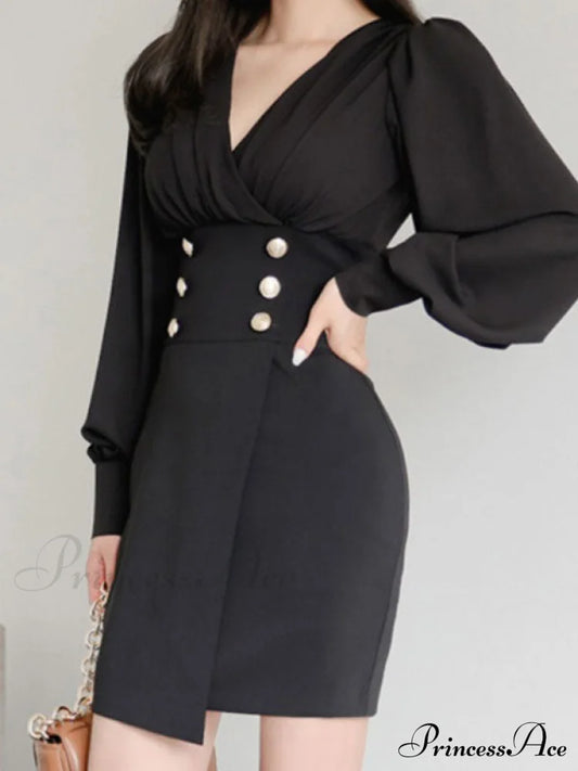 Button Down Graceful Nylon Varsity Jacket Black / S Midi Dresses