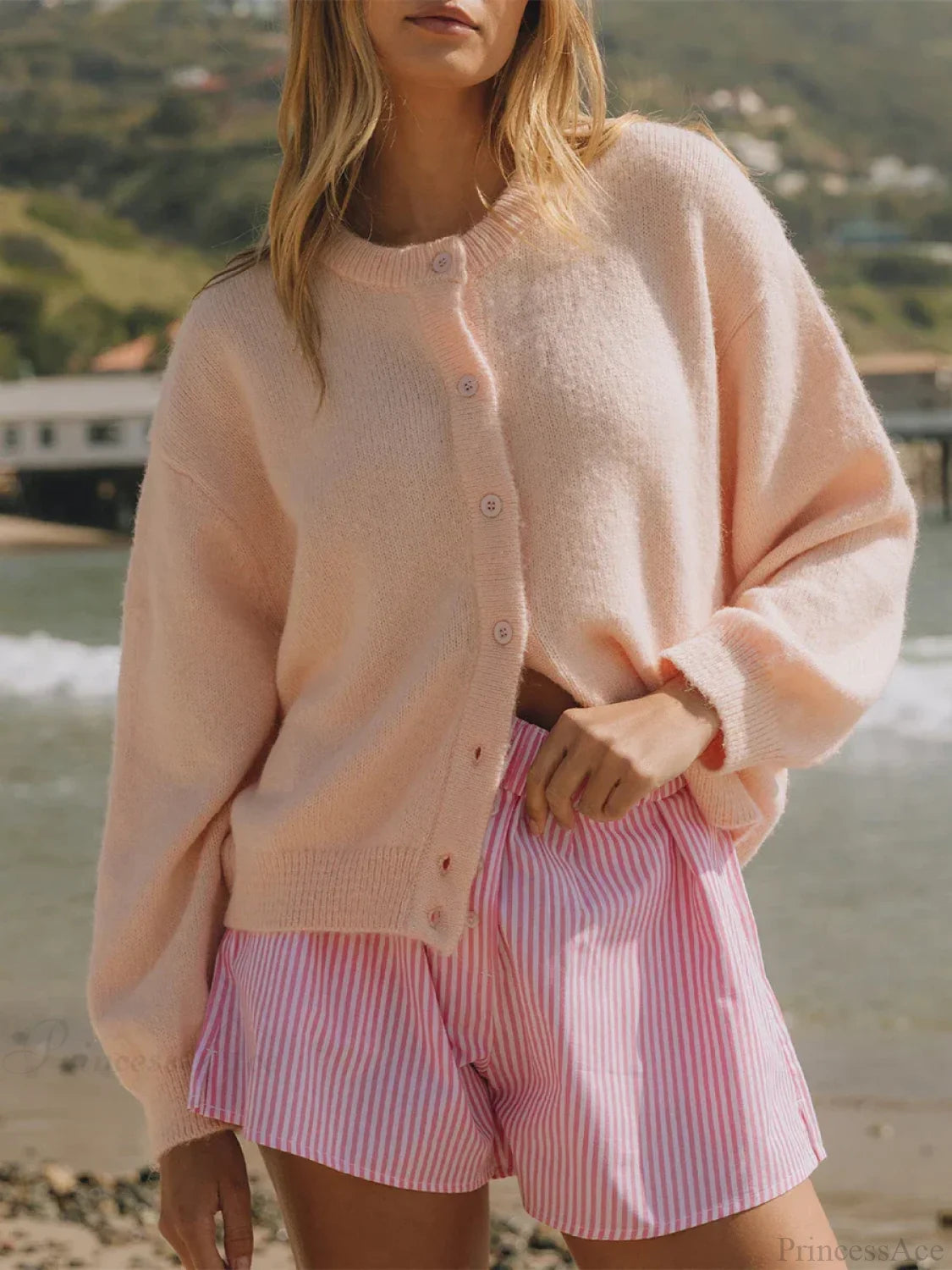 Button Down Lightweight Knit Cardigan