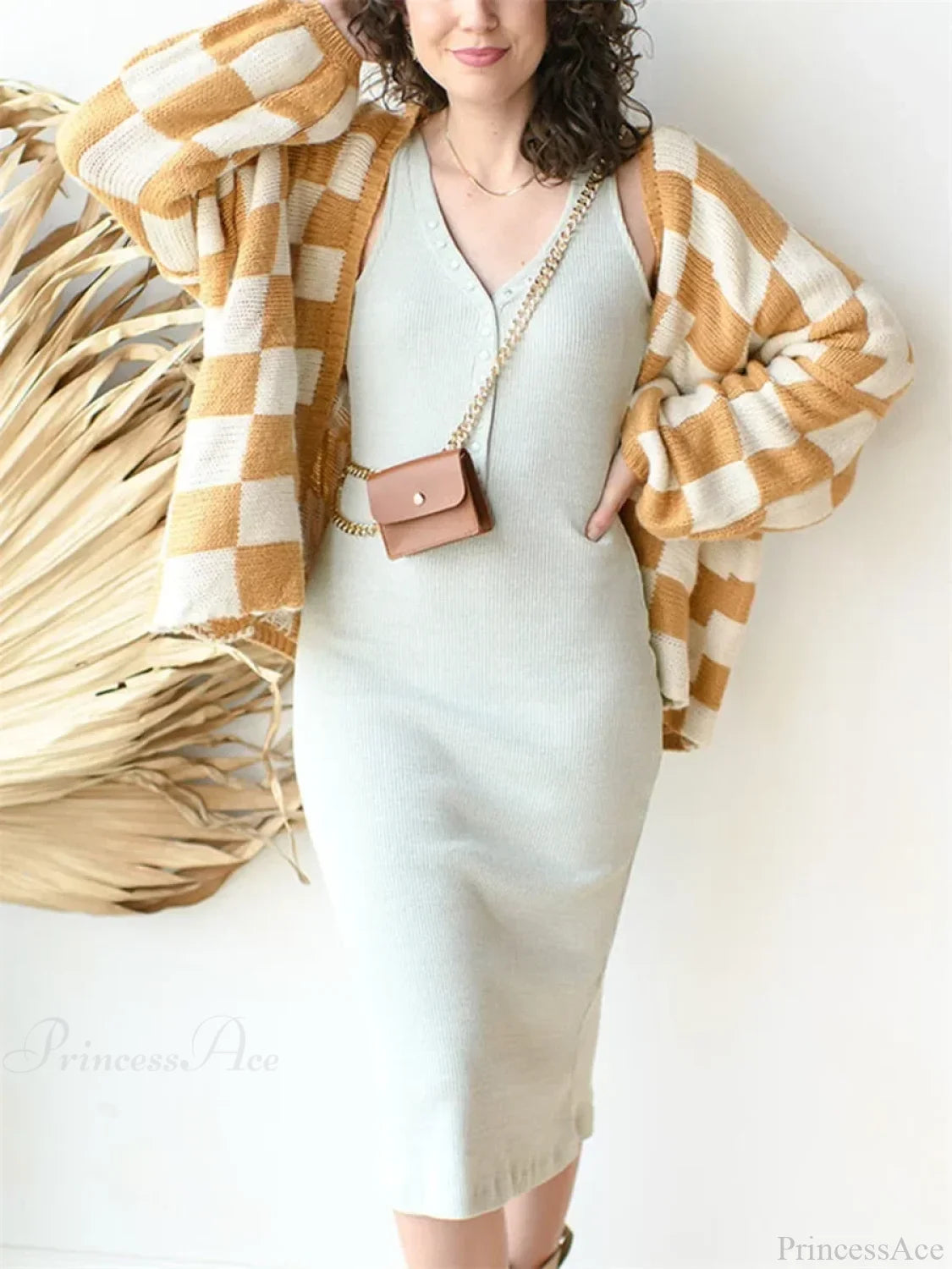 Button-Down Sweater Cardigan yellow / S