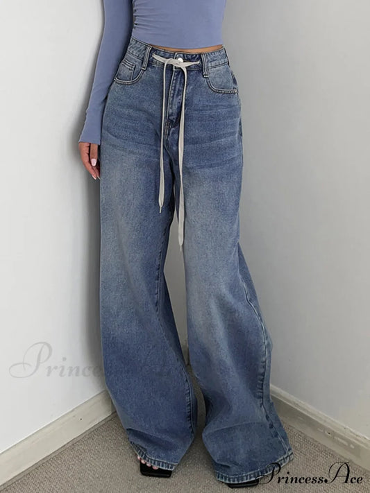 Buttoned Tied Graceful Denim Boyfriend Jeans