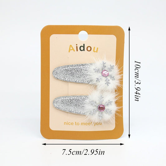 Cute Snowflake Santa Reindeer BB Clip Hair Accessory