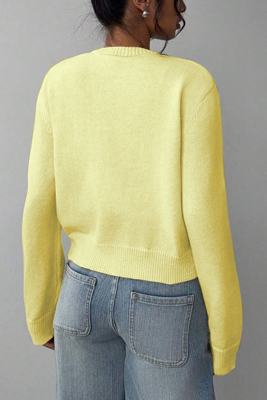 Lightweight Round Neck Button Cardigan