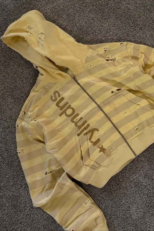 Yellow Graphic Zip Hoodie