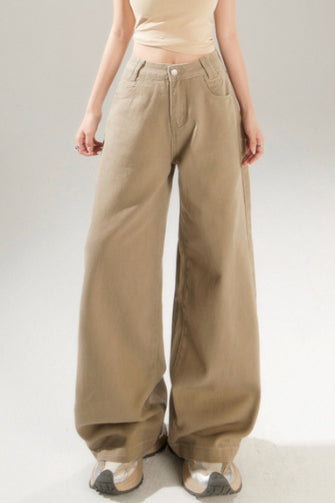 Vintage High Rise Wide Leg Long Jeans