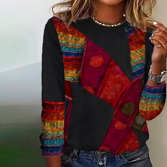 Vintage Bohemian Printed T-Shirt Multicolor best Best Sellings clothes Plus Size Sale tops Topseller