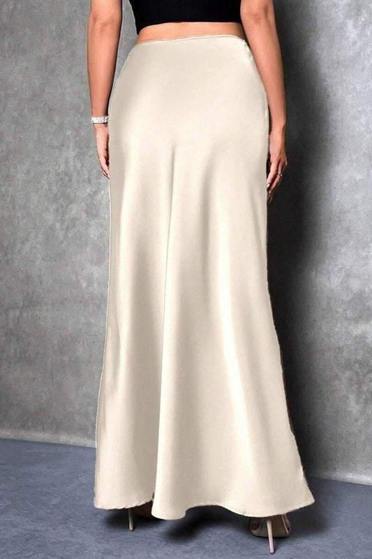 Satin High Waist Maxi Skirt