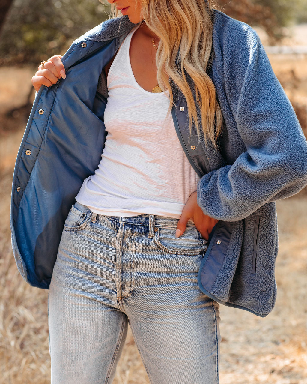 Cabin Fleece Jacket - Dusty Blue