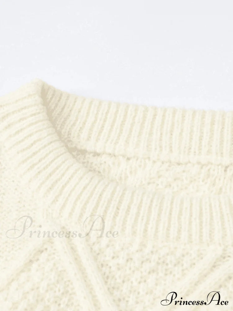 Cable Knit Graceful Crop Cami Top Sweaters