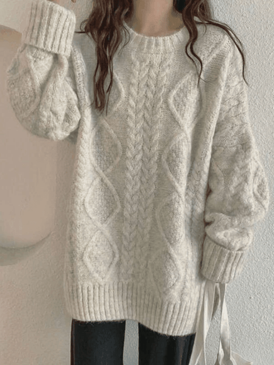 Cable Knit Graceful Cropped Sweater