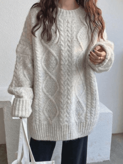 Cable Knit Graceful Cropped Sweater