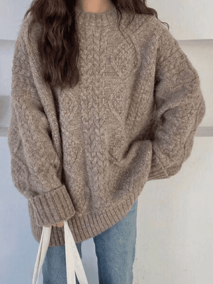 Cable Knit Graceful Cropped Sweater