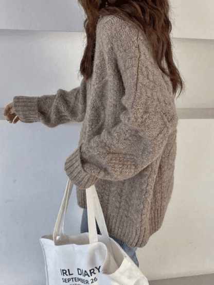 Cable Knit Graceful Cropped Sweater