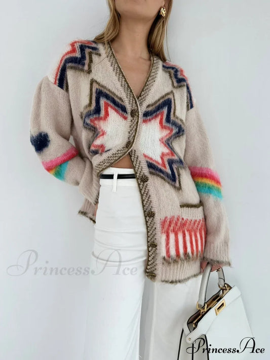 Caesars Charming Palace Cardigan Khaki / Xs Sweaters-L