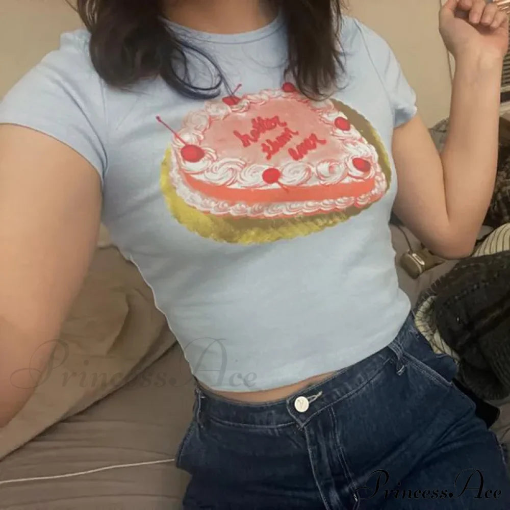Cake Graphic Stylish Print Tee