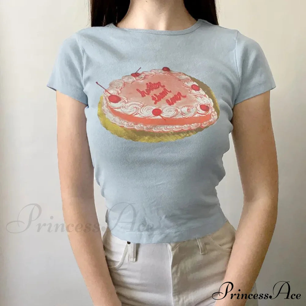 Cake Graphic Stylish Print Tee