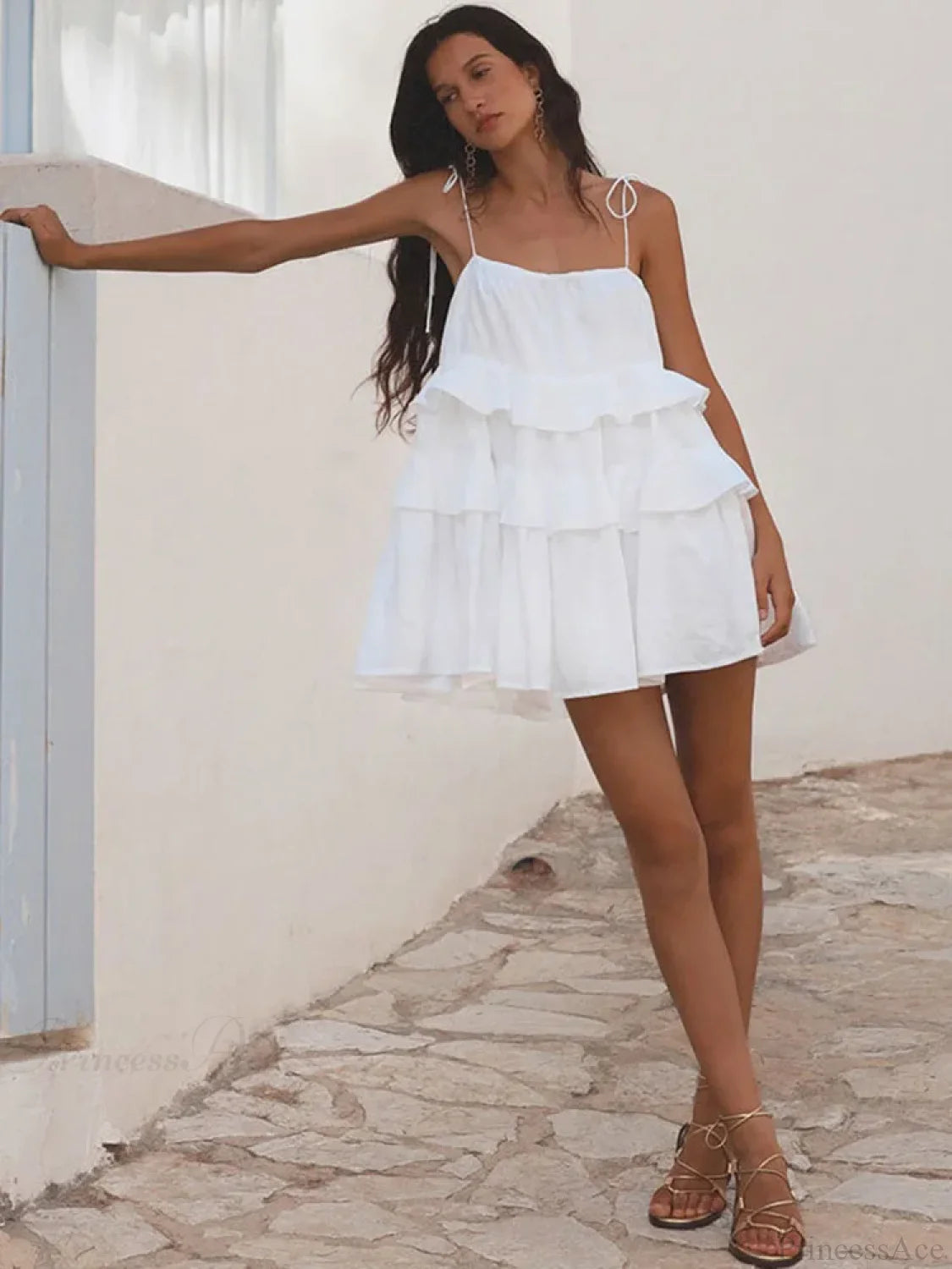 Cake Neck High-Waist Mini Dress minidress-250223