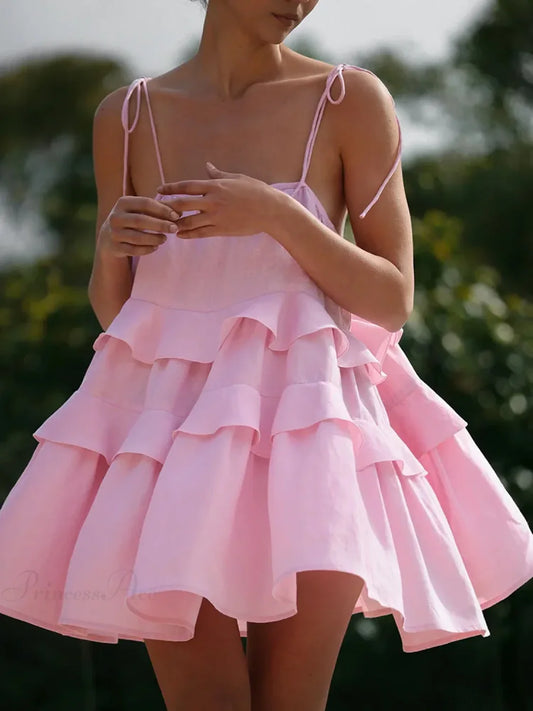 Cake Neck High-Waist Mini Dress minidress-250223