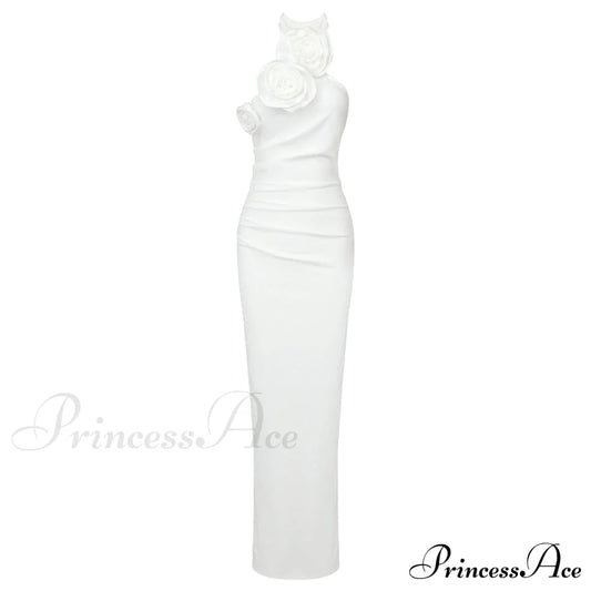 Calestina Elegant Maxi Dress White / Xs