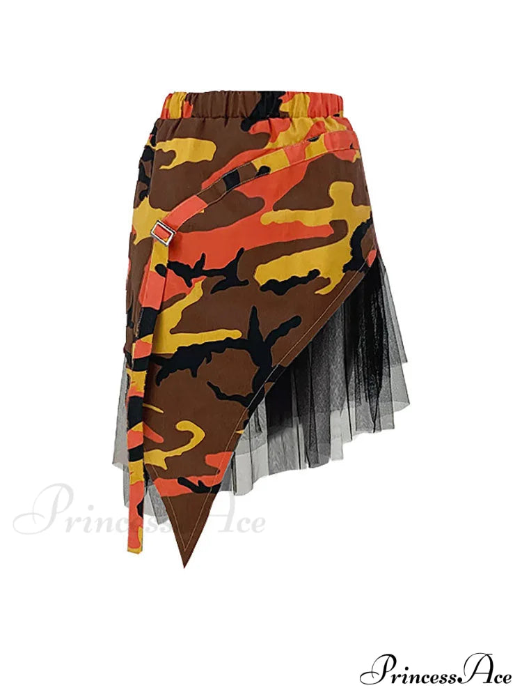 Camouflage Charming Loose Overall Skirts