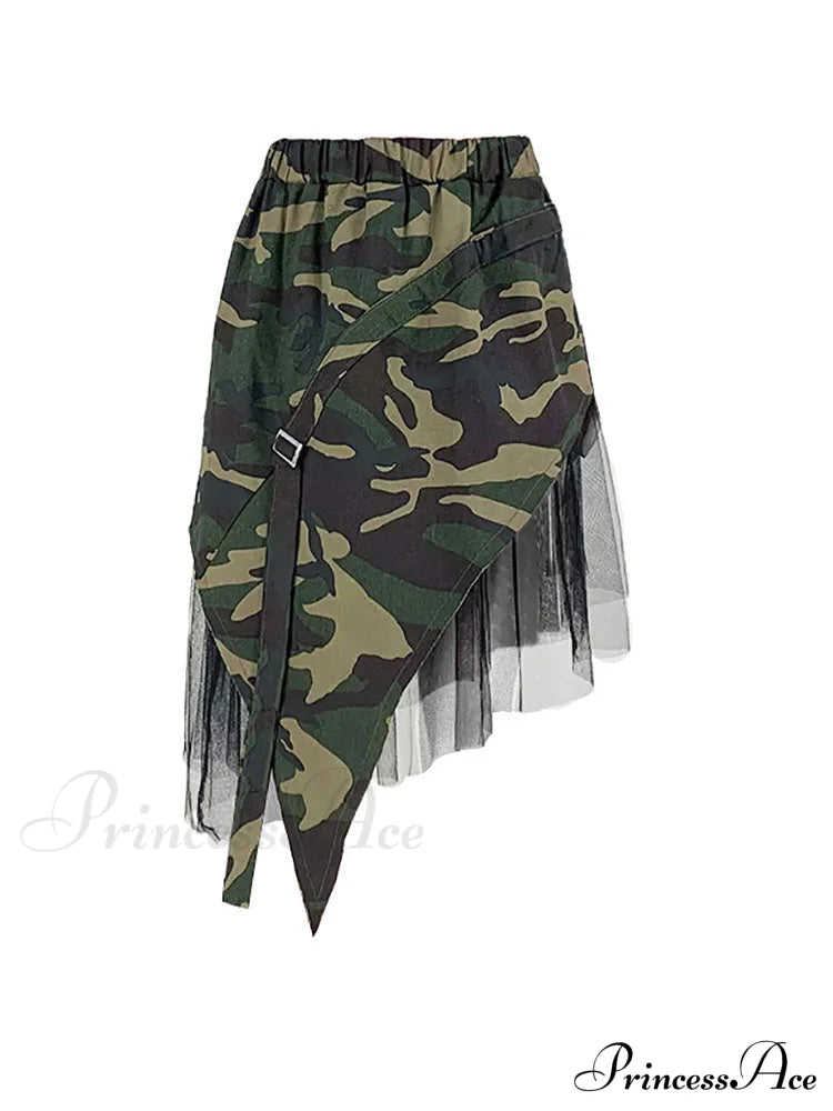 Camouflage Charming Loose Overall Skirts