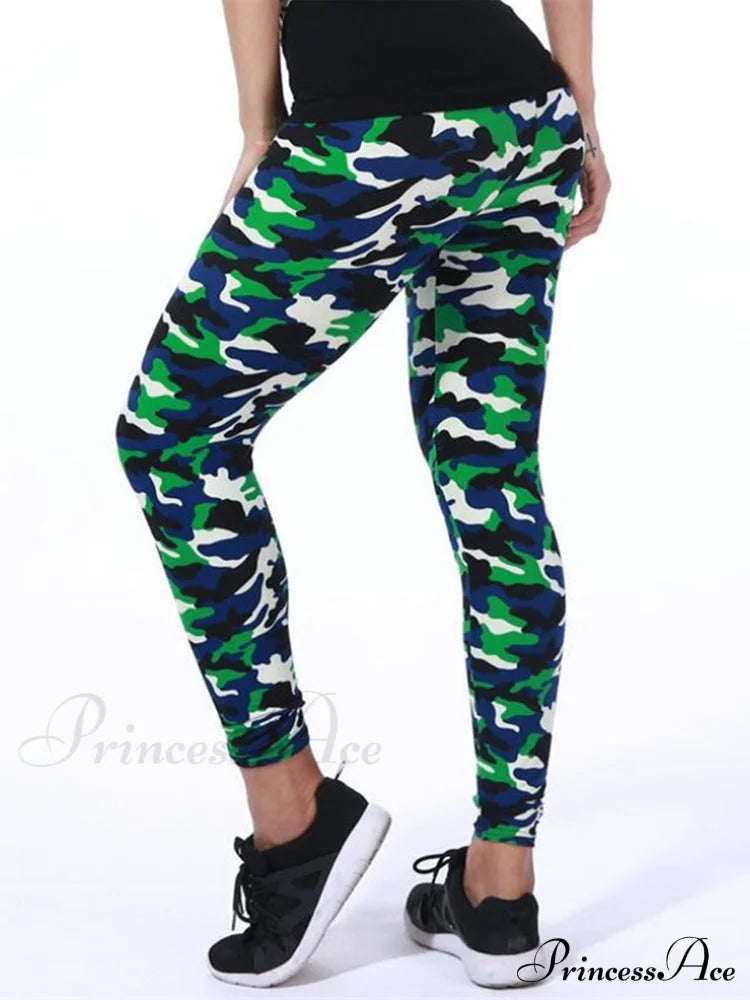 Camouflage Graffiti Style Slim Stretch Trouser