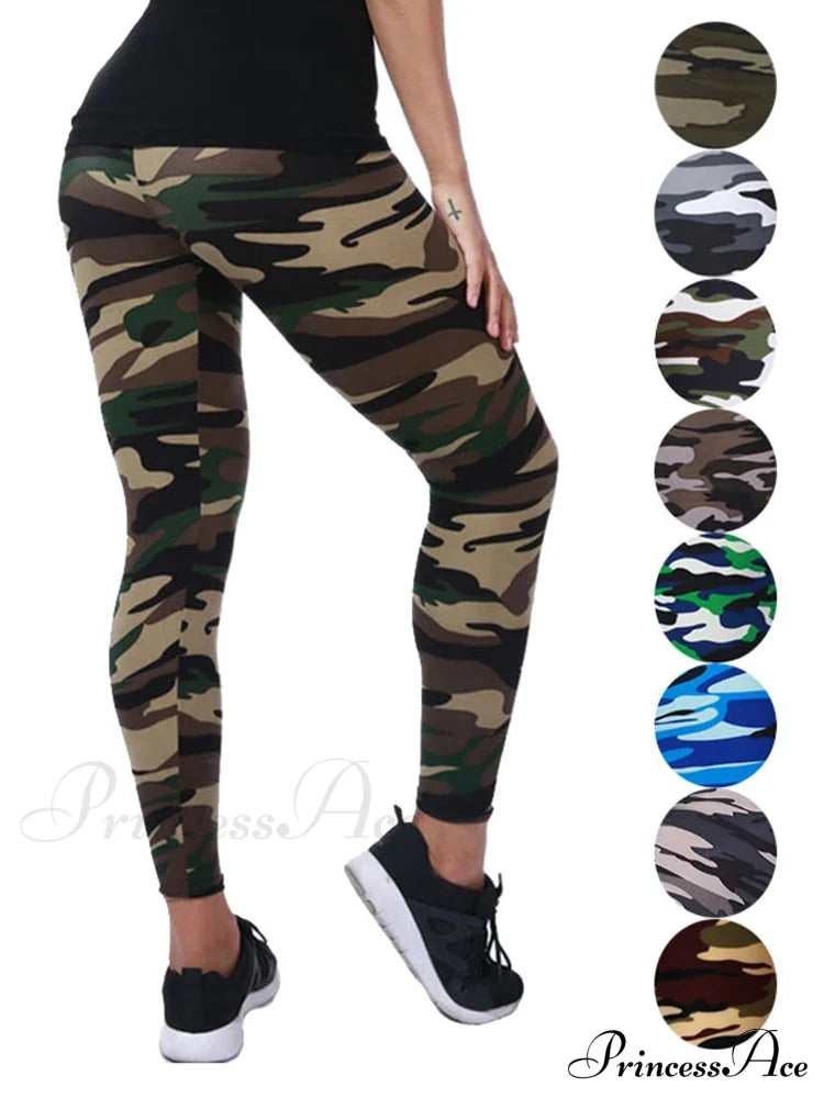 Camouflage Graffiti Style Slim Stretch Trouser