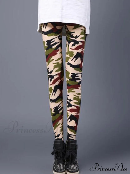 Camouflage Graffiti Style Slim Stretch Trouser 8 / S