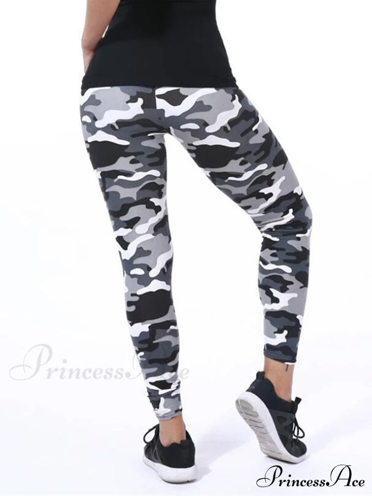 Camouflage Graffiti Style Slim Stretch Trouser