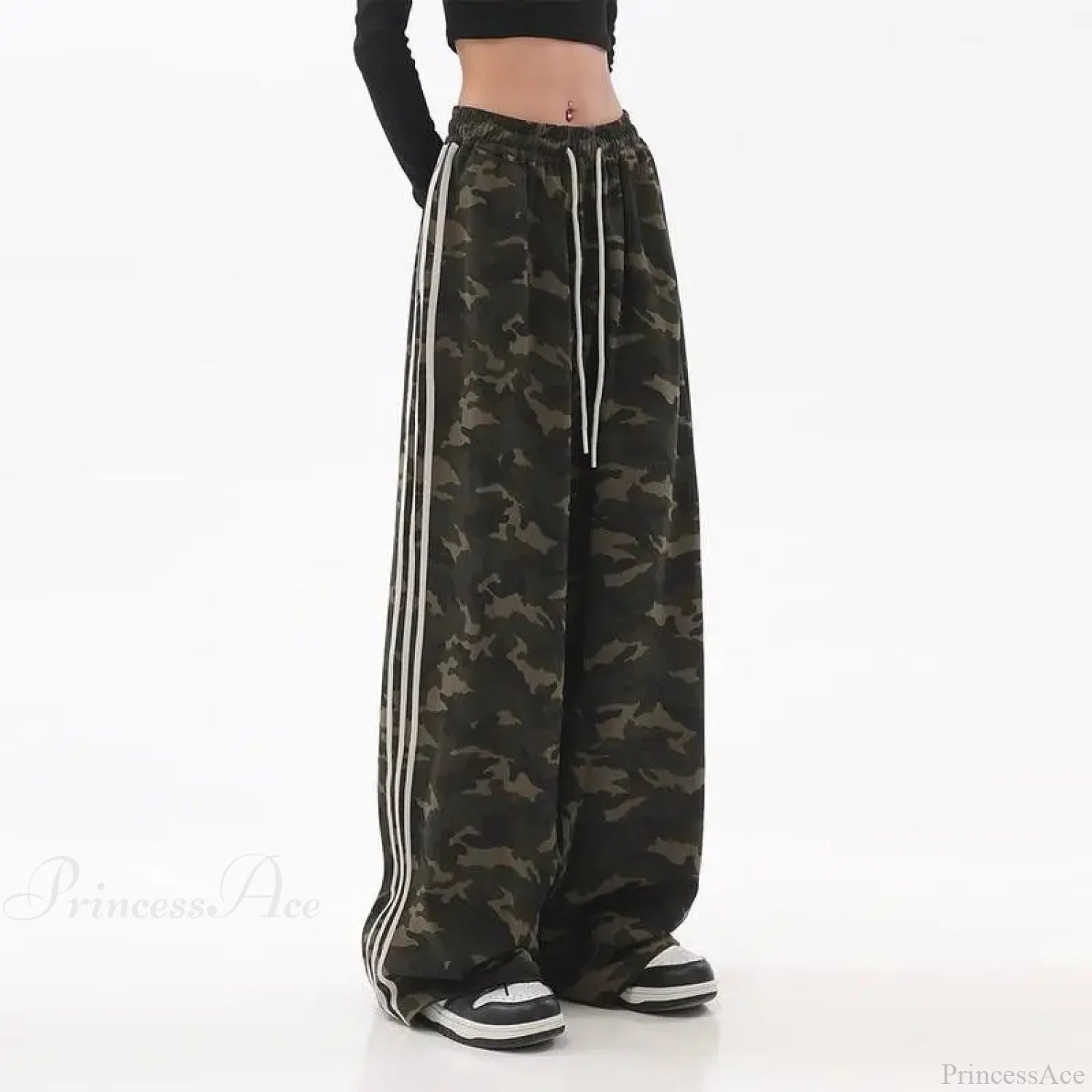 Camouflage Striped Loose Jogging Pants