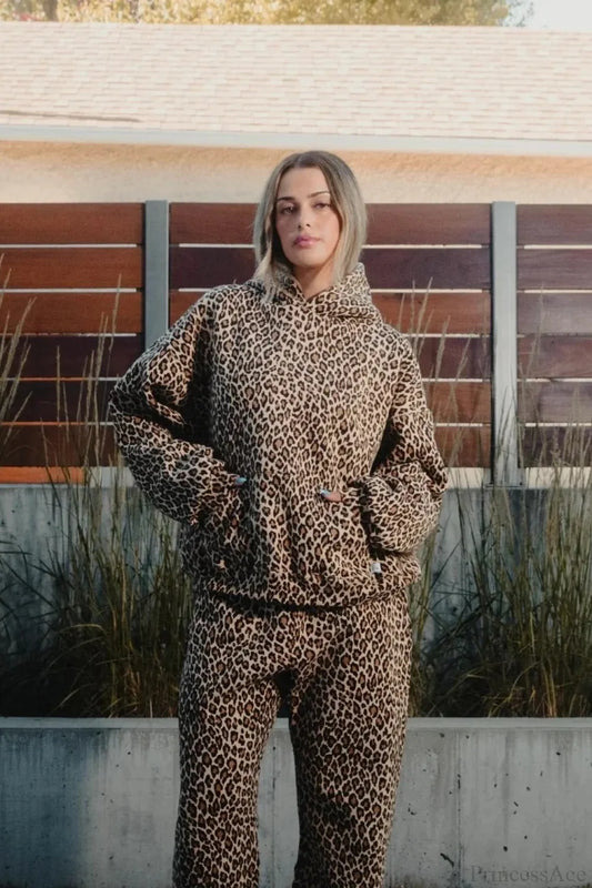 Camouflage Zip Up Hoodie Leopard / M