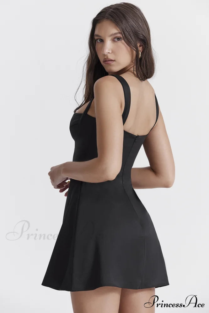 Cane Black Stylish Mini Dress Party Dresses-L