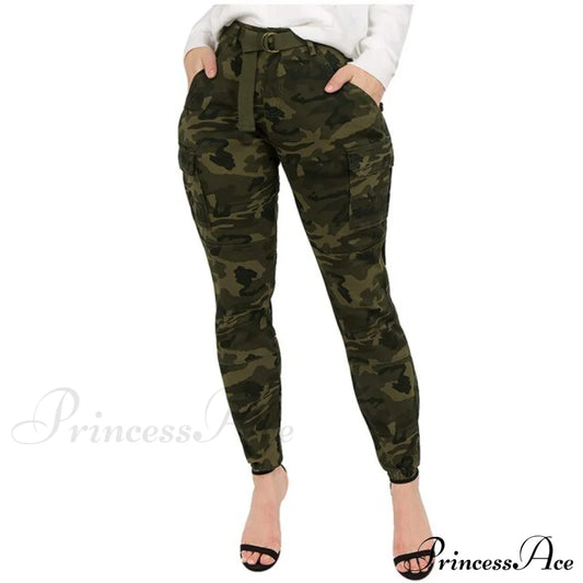 Cargo Camouflage Pants Green / S