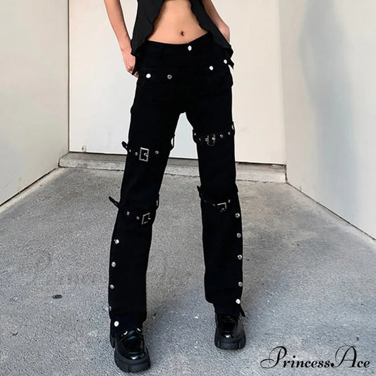 Cargo Flared Wide Leg Streetwear Jeans