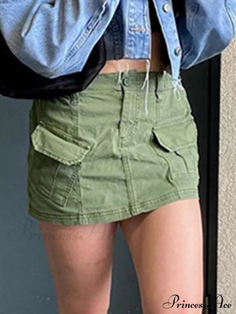 Cargo Loose Graceful Fit Pants Green / S Mini Skirts