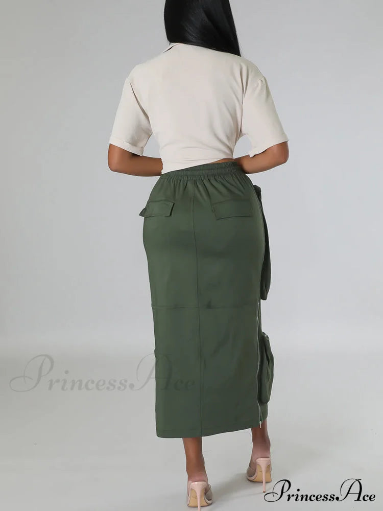 Cargo Pocket Graceful Micro Mini Skirt Skirts