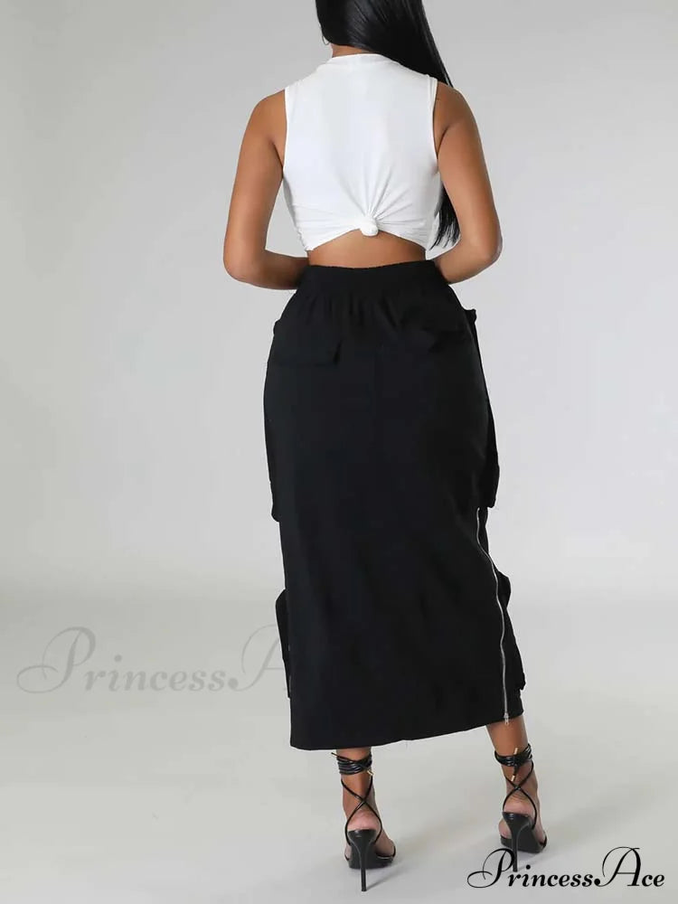 Cargo Pocket Graceful Micro Mini Skirt Skirts