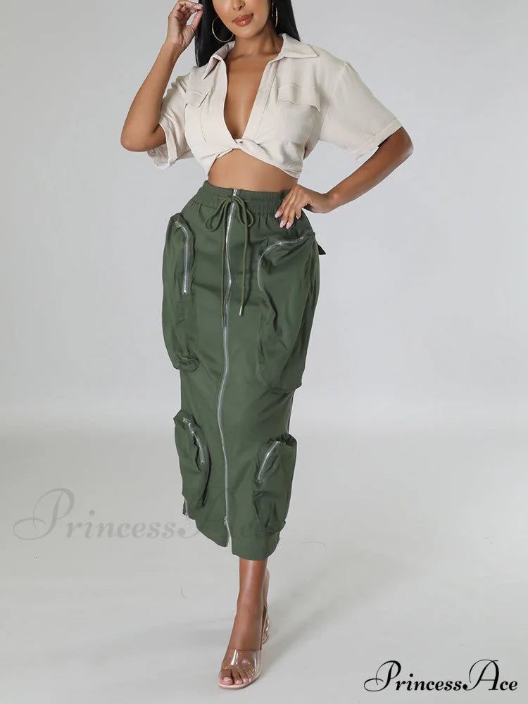 Cargo Pocket Graceful Micro Mini Skirt Skirts