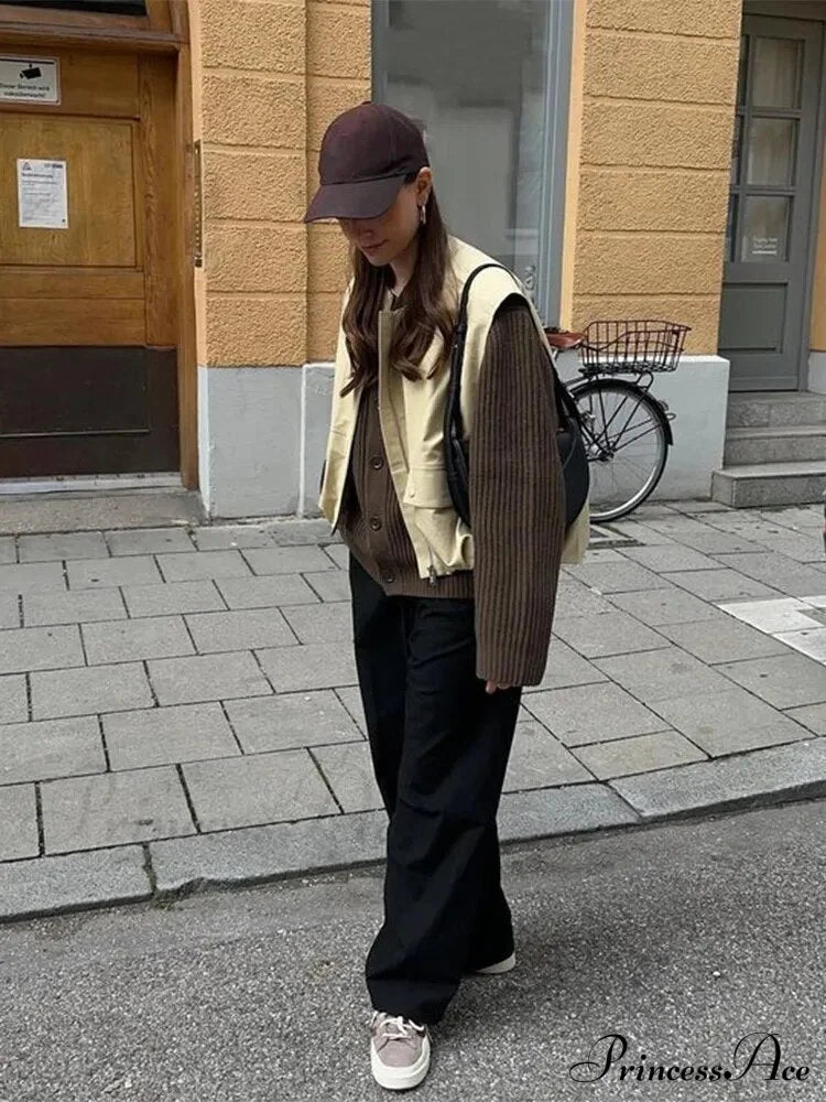 Cargo Pocket Stylish Drawstring Waistcoat