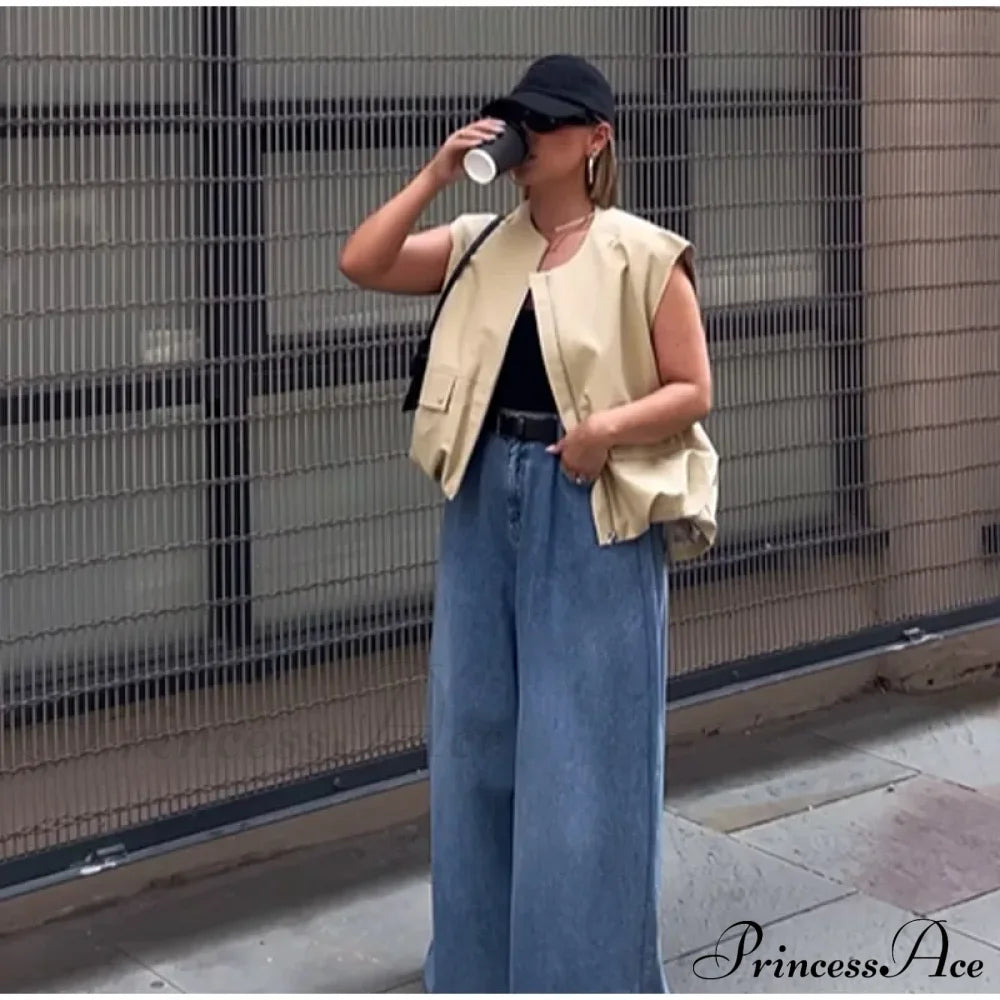 Cargo Pocket Stylish Drawstring Waistcoat