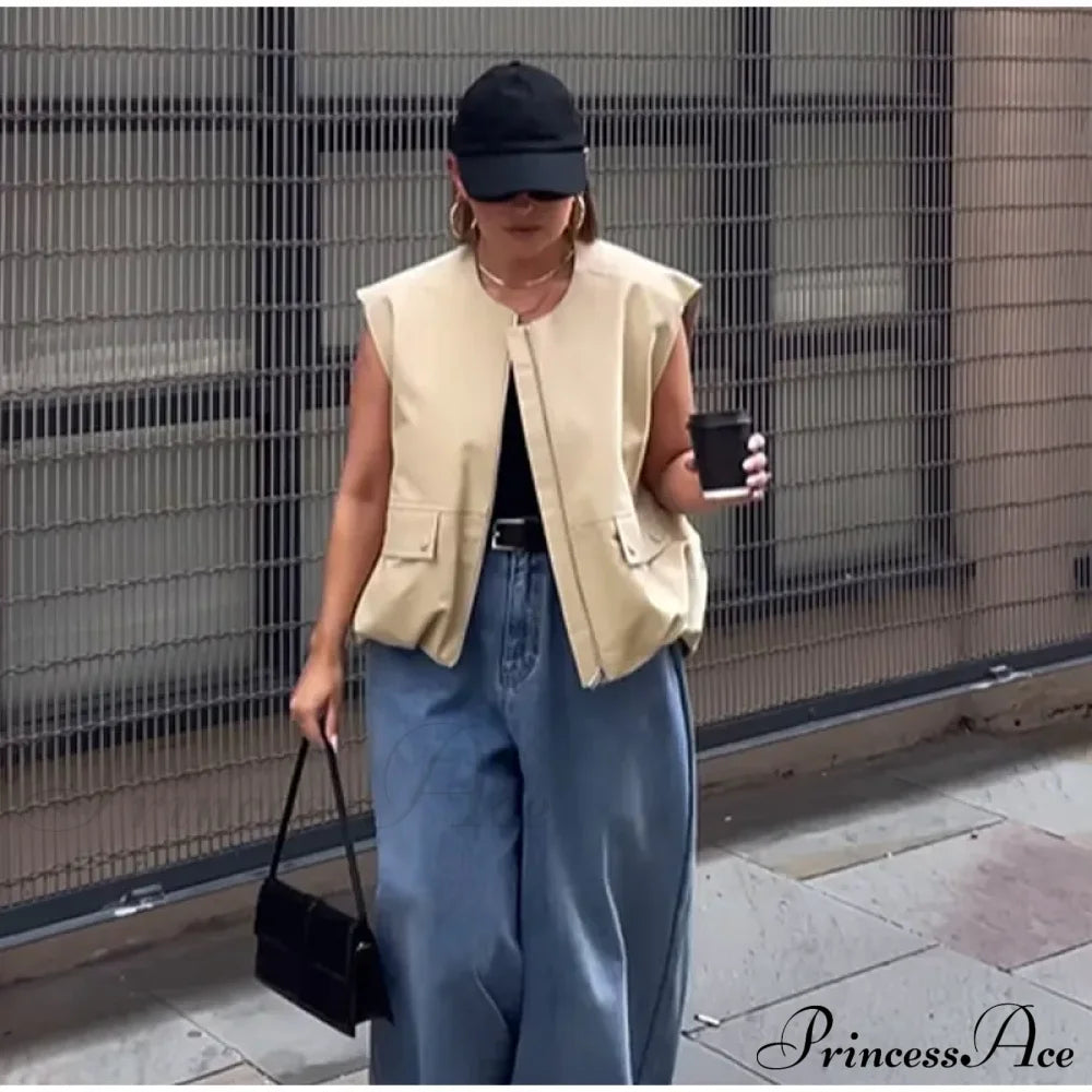 Cargo Pocket Stylish Drawstring Waistcoat