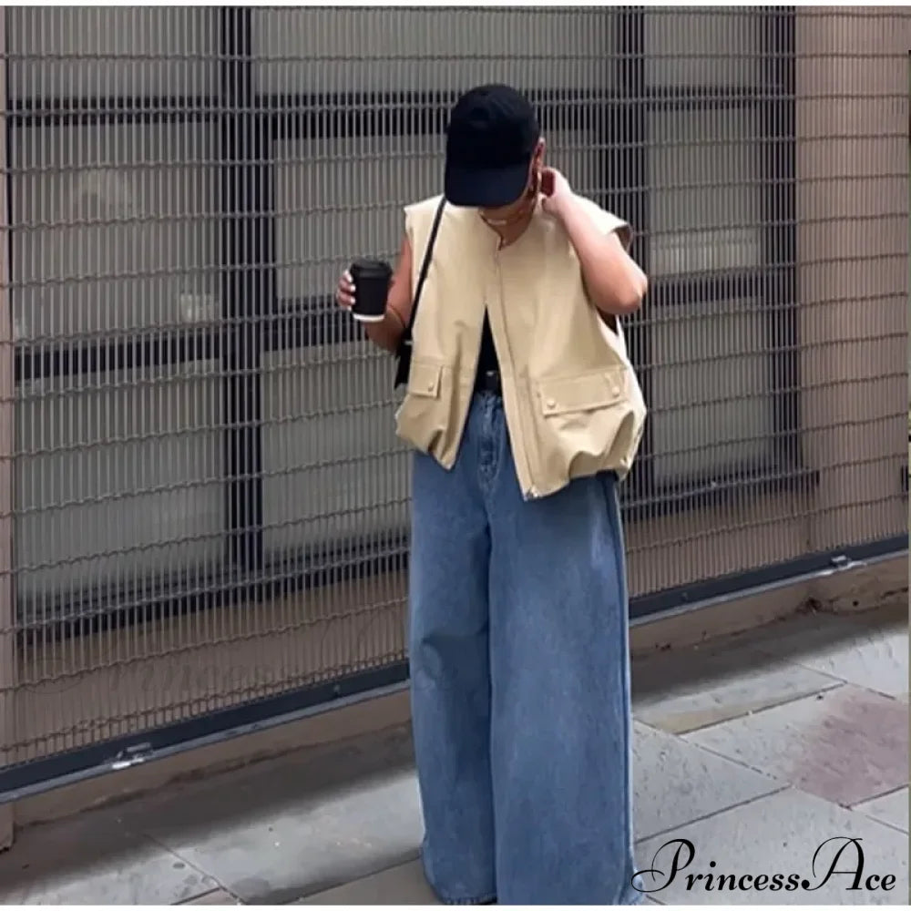 Cargo Pocket Stylish Drawstring Waistcoat