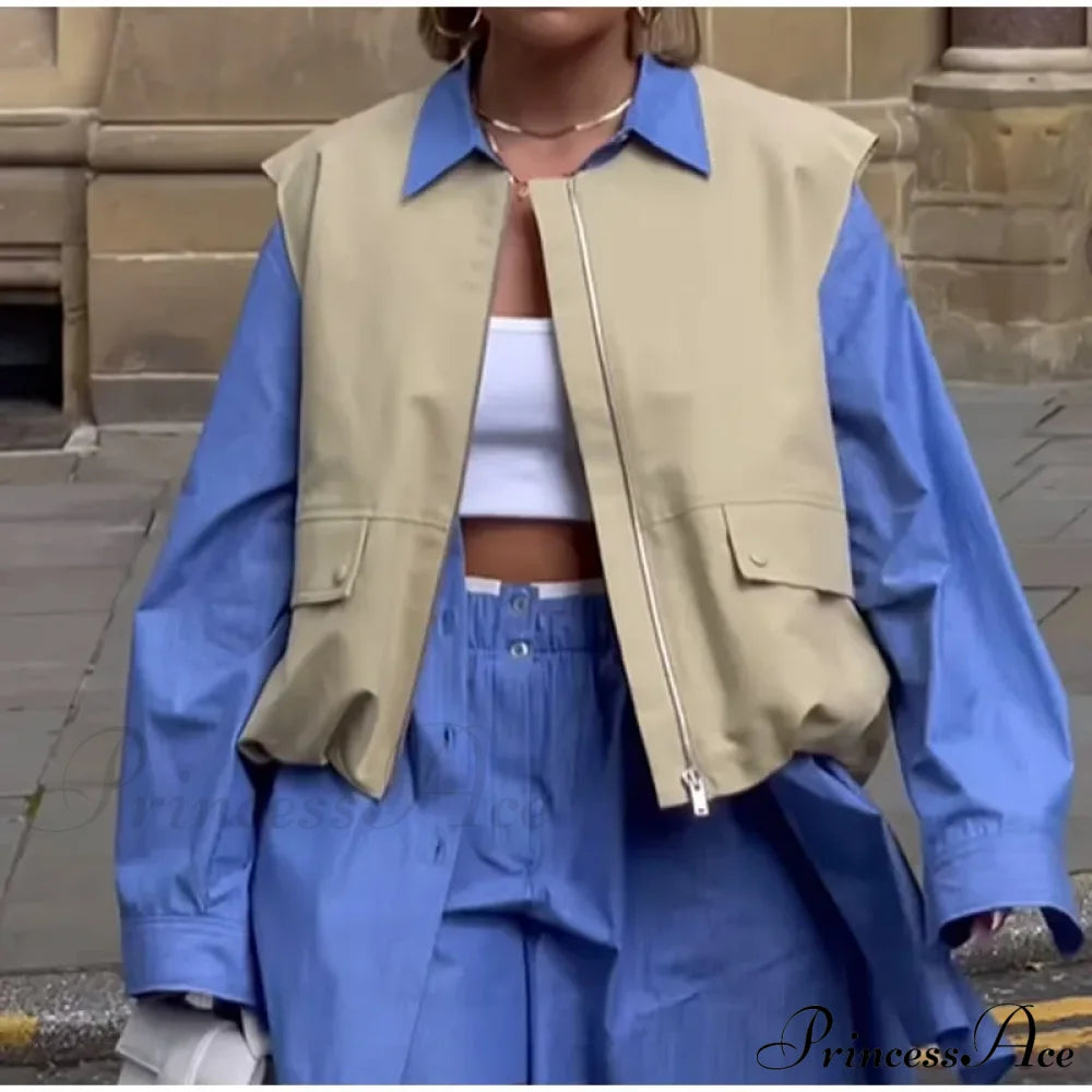 Cargo Pocket Stylish Drawstring Waistcoat