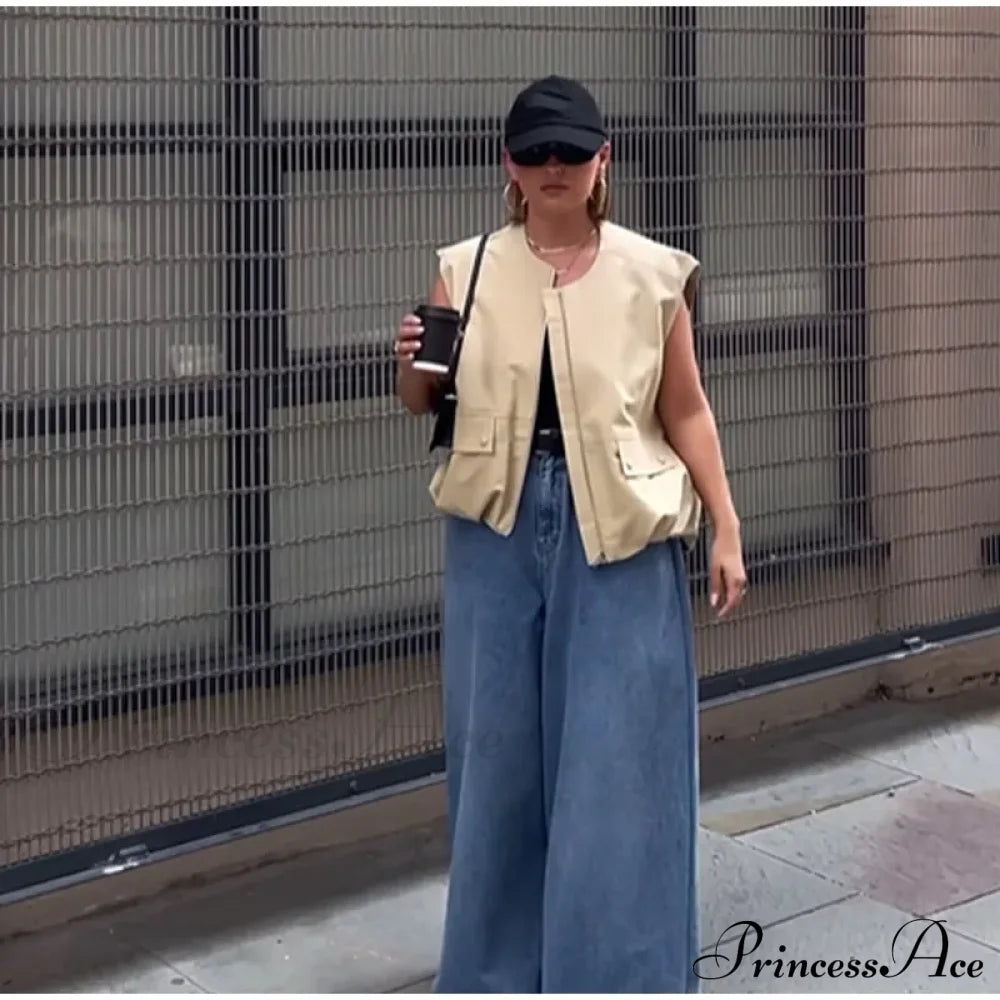 Cargo Pocket Stylish Drawstring Waistcoat