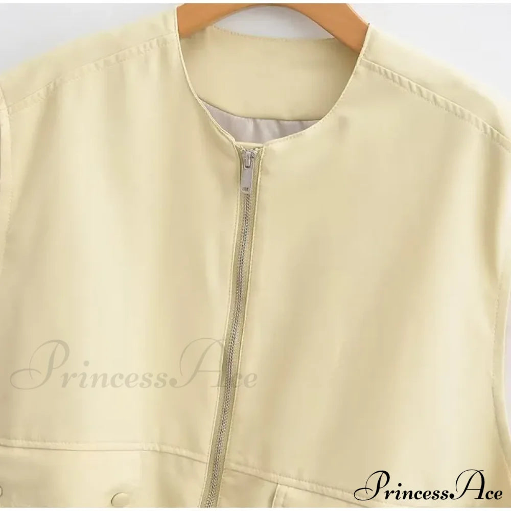 Cargo Pocket Stylish Drawstring Waistcoat