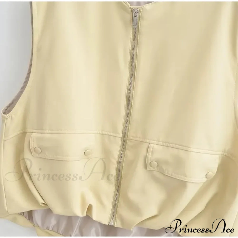 Cargo Pocket Stylish Drawstring Waistcoat