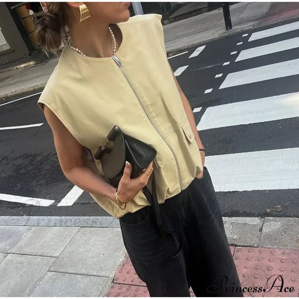 Cargo Pocket Stylish Drawstring Waistcoat