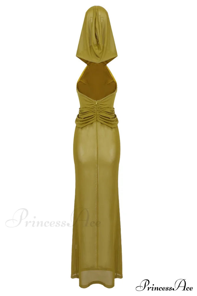 Carleigh Ruche Maxi Charming Dress With Headscarf