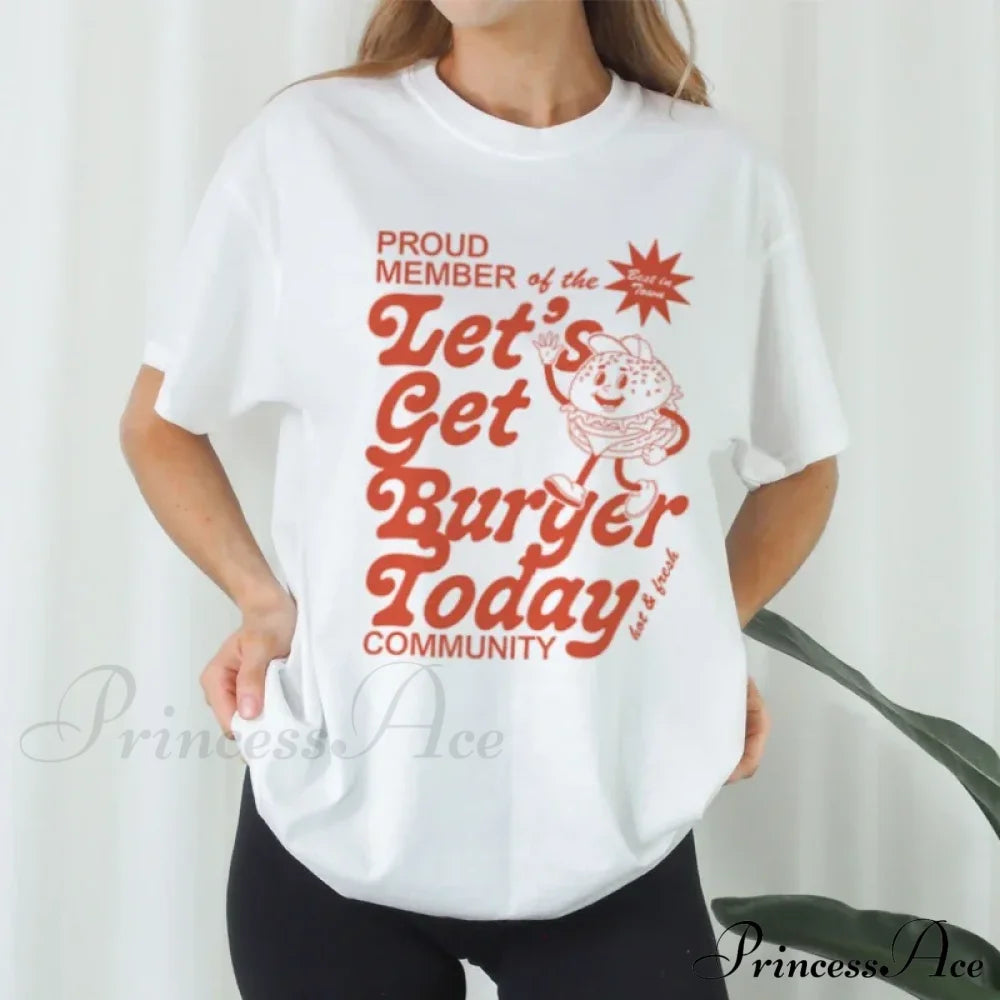 Cartoon Burger Stylish Graphic Tee Tees Shirt