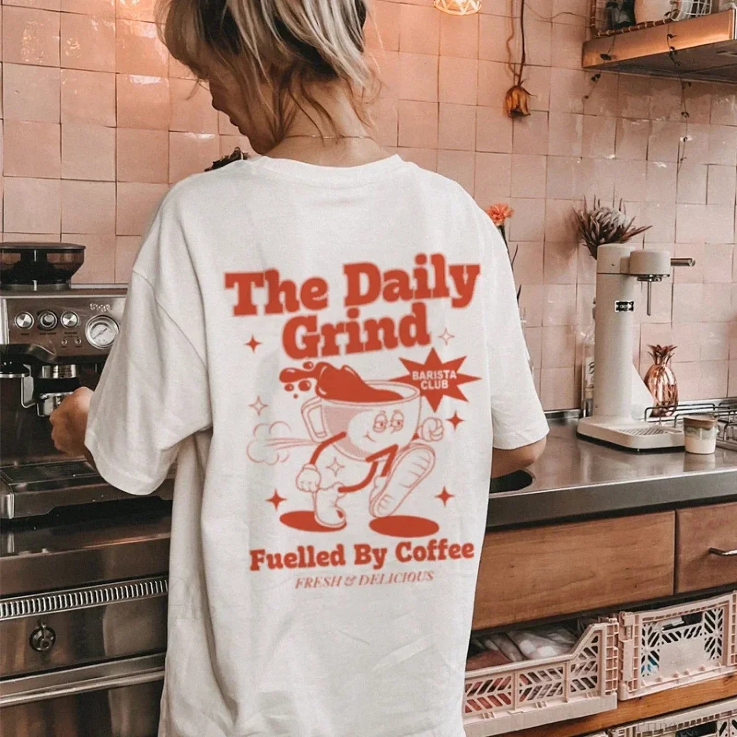 Cartoon Coffee Lover Funny Caffeine T-shirt WHITE / S t-shirt-250223